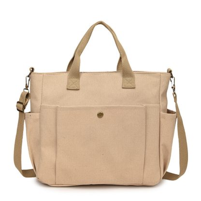 Simple Canvas Large Capacity Crossbody Shoulder Bag - Image 10