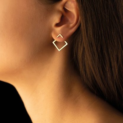 Women's Simple European And American Style Square Geometric Earrings - Image 2