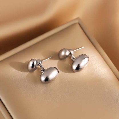 Fashion Electroplated Round Metal Stud Earrings - Image 4