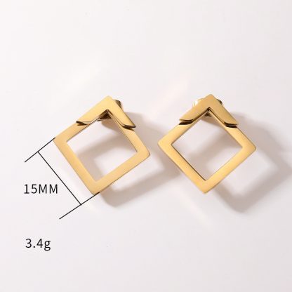 Women's Simple European And American Style Square Geometric Earrings - Image 7